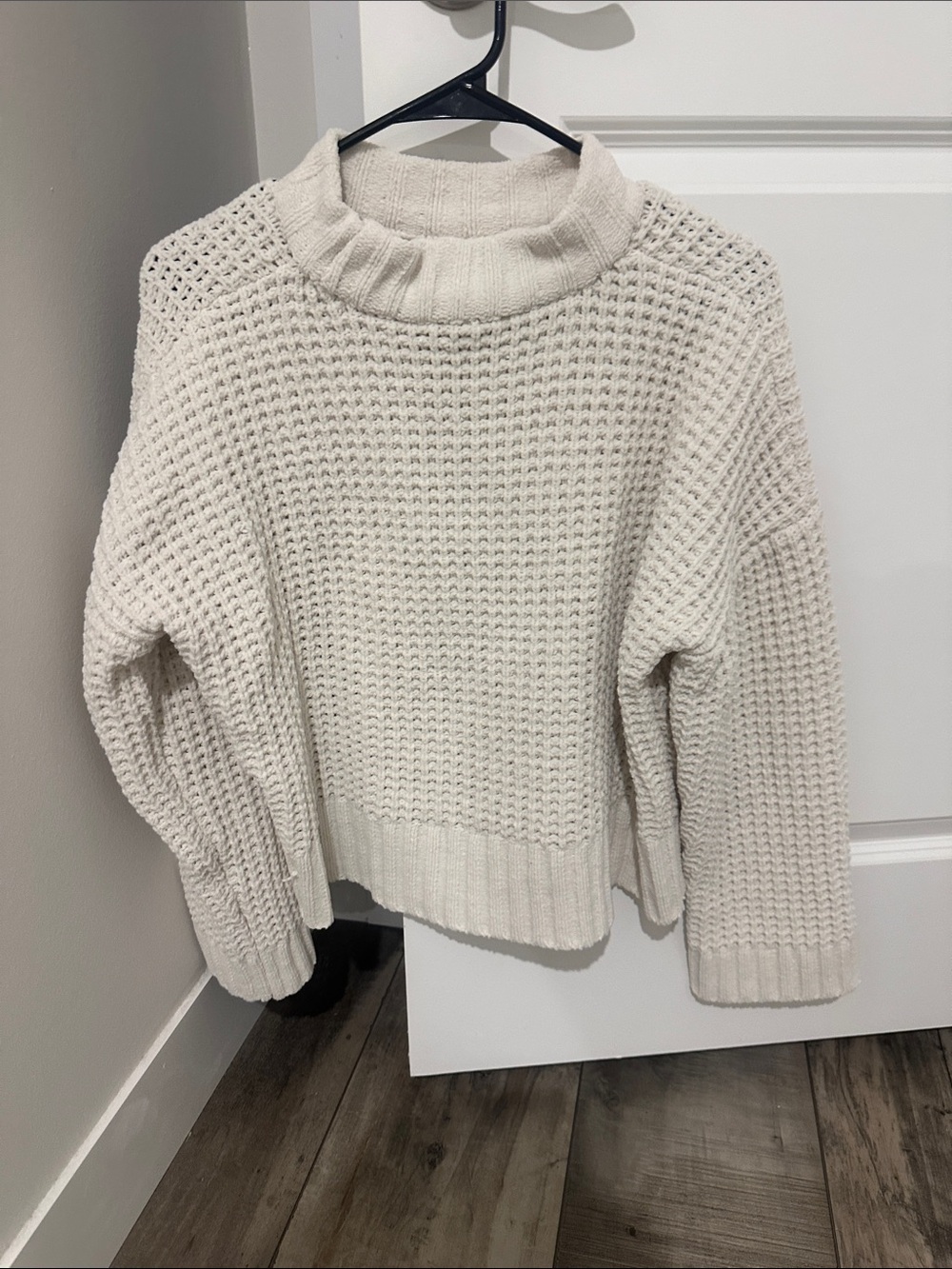Altar'd State Cream Waffle Knit Turtleneck Sweater